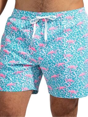 Chubbies Classic Lined 5.5in The Domingos Are Flamingos Stretch Swim Trunk M